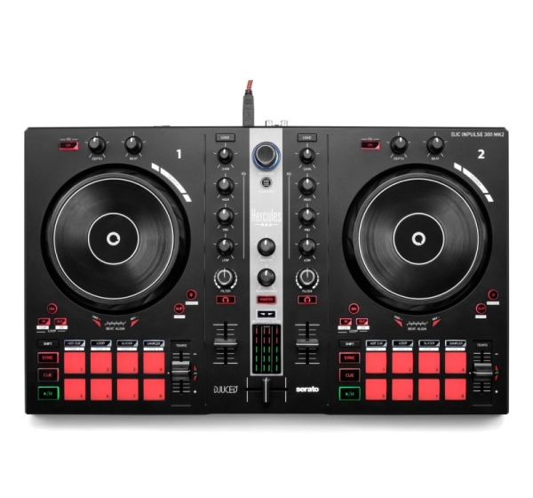 Hercules INPULSE 300 MK2 Vinyl scratcher Black, Red