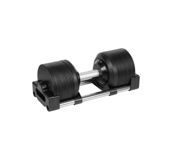 Hantel żeliwny regulowany automat 36 kg, skok co 1kg, REBEL ACTIVE