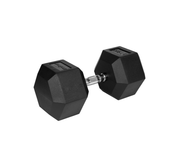 Rubberized cast iron dumbbell HEX 37.5 kg REBEL ACTIVE