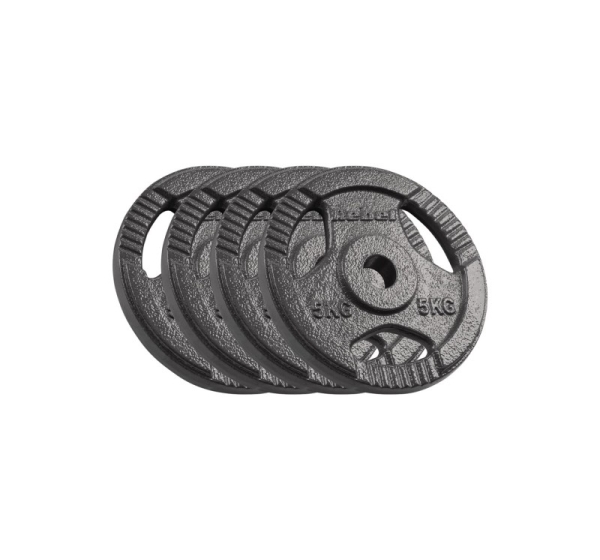 Cast iron weight set 4x5kg, bore 31mm, disc with handles, REBEL ACTIVE