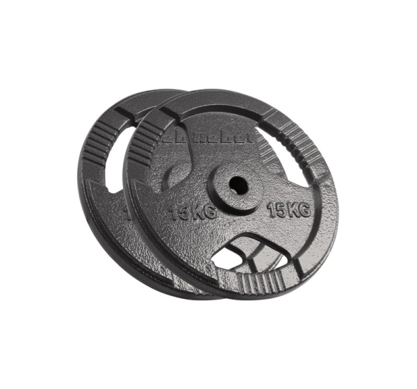 Cast iron weight set 2x15kg, bore 31mm, disc with handles, REBEL ACTIVE
