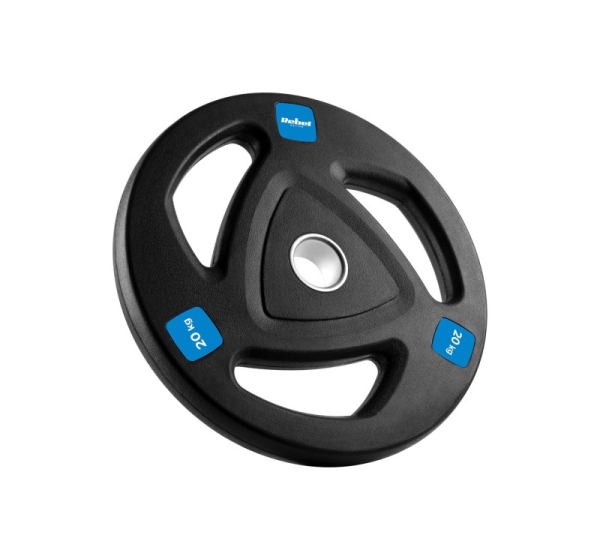 Rubberized cast iron weight 20kg, Olympic bore 51mm, REBEL ACTIVE
