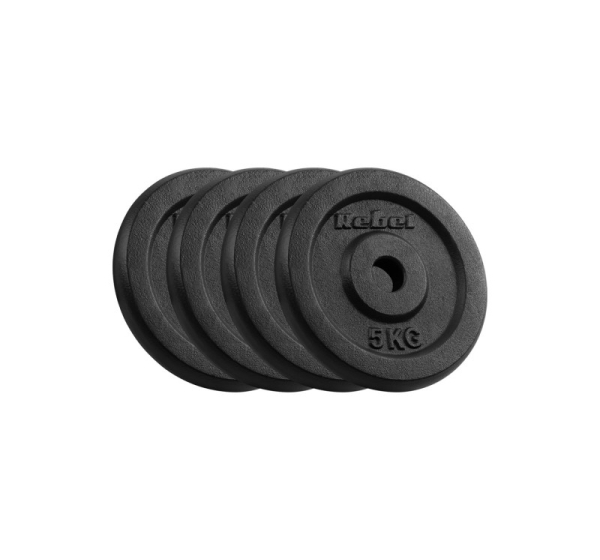 Cast iron weight set 4x5kg, bore 31mm, classic disc, REBEL ACTIVE