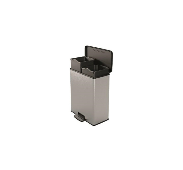 CURVER PEDAL WASTE BIN 26L+26L /IML METALLIZED