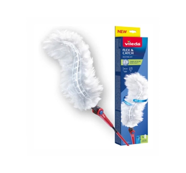 Vileda dustpan with long handle + 1 Flex&Catch refill