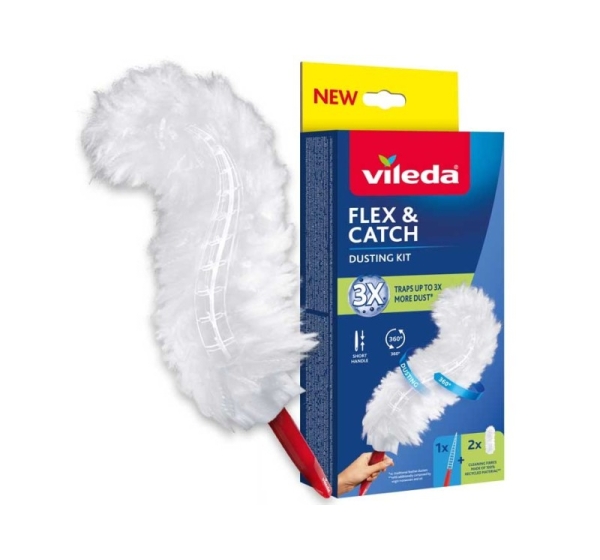 Vileda dustpan with short handle + 2 Flex&Catch refills