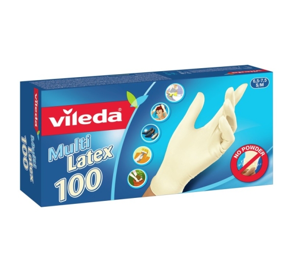 Vileda Multi Latex 100 Disposable gloves Beige 100 pc(s)