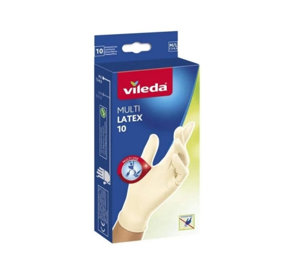 Vileda Natural Latex gloves, size M/L, 10 pairs