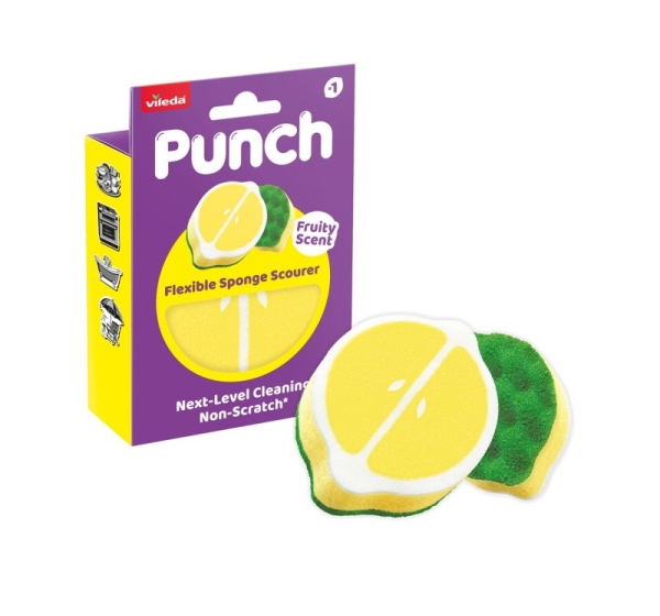 Vileda Punch Flexible Sponge, Lemon, 1 pc.