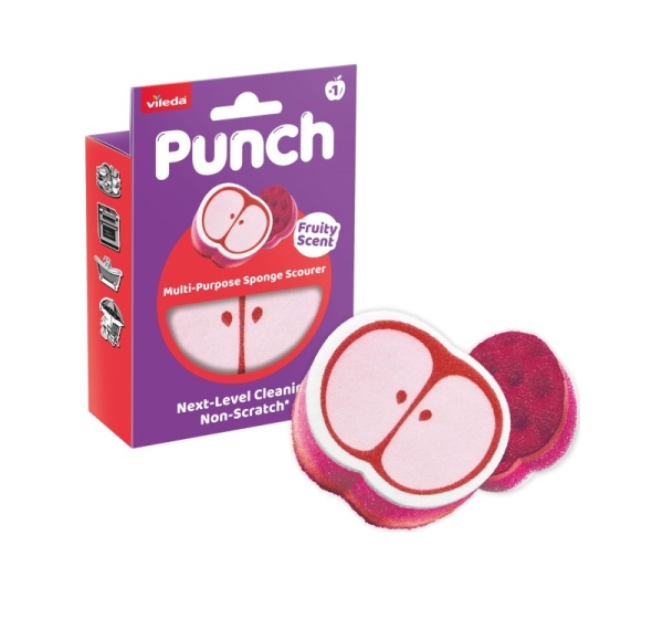 Vileda Punch All-Purpose Sponge – Apple, 1 piece