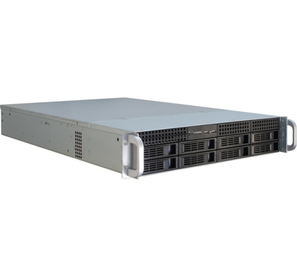 Inter-Tech IPC 2U-2408 Rack Black, Stainless steel