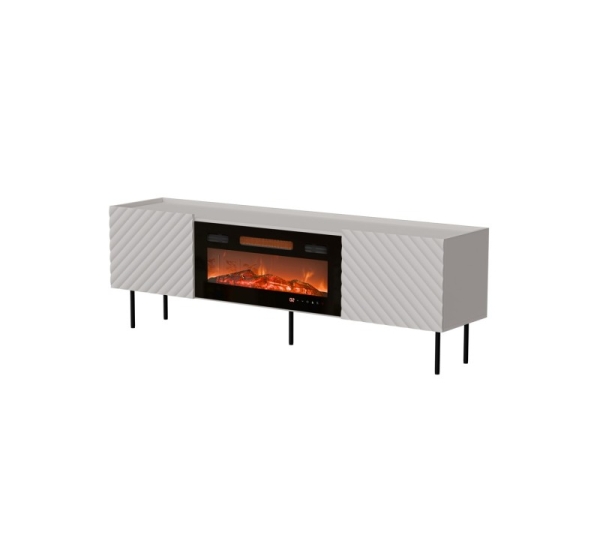 Cama LUCCA TV cabinet 180x40x59 cashmere + black fireplace