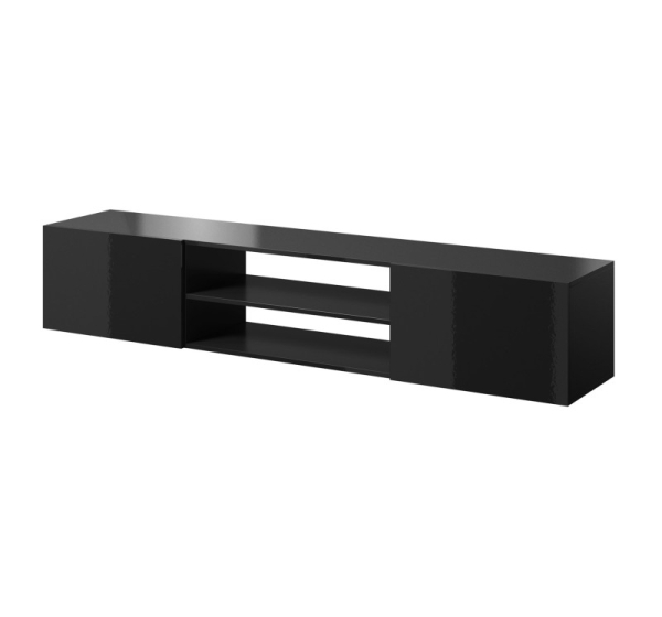RTV cabinet SLIDE 200K 200x40x37 cm all in gloss black