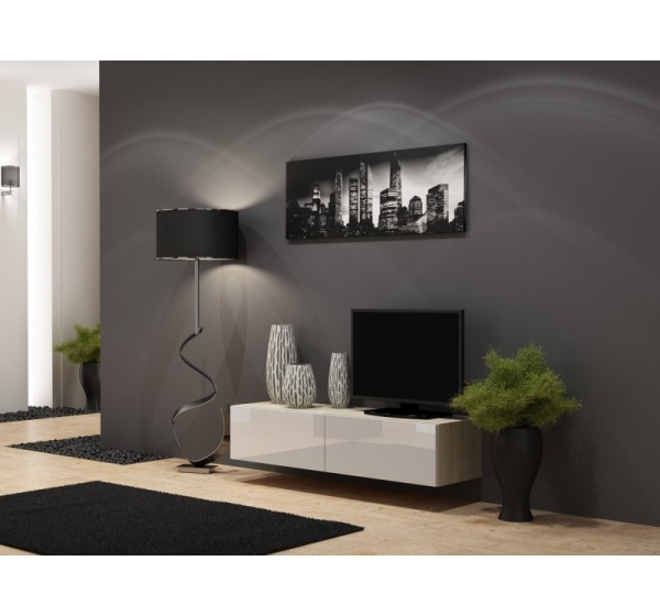 Cama TV stand VIGO 140 30/140/40 sonoma/white gloss