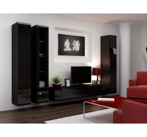 Cama TV Stand VIGO '180' 30/180/40 black/black gloss