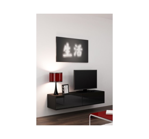 Cama TV stand VIGO 140 30/140/40 black/black gloss