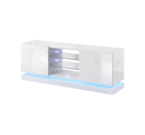 Cama TV cabinet QIU 160 MDF white gloss/white gloss