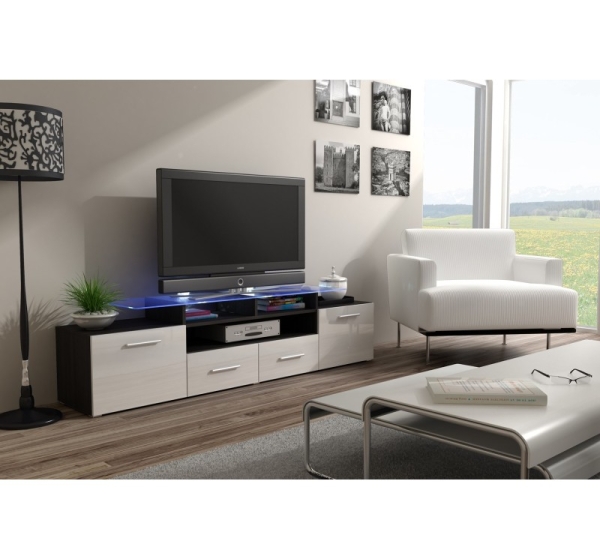Cama TV stand EVORA 200 wenge/white gloss