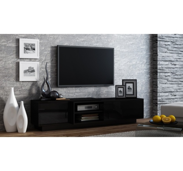 Cama TV cabinet SIGMA1 180 black/black gloss