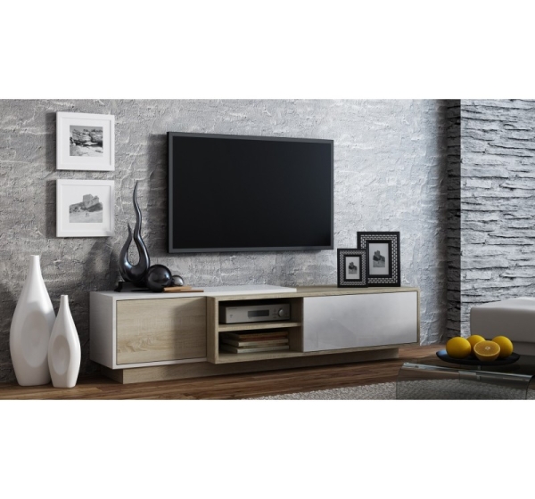 Cama TV cabinet SIGMA1 180 sonoma oak/white gloss