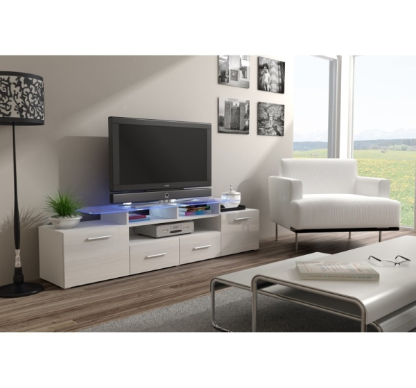 Cama TV stand EVORA 200 white/white gloss