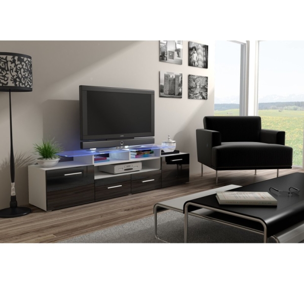 Cama TV stand EVORA 200 white/black gloss