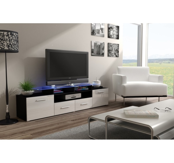 Cama TV stand EVORA 200 black/white gloss