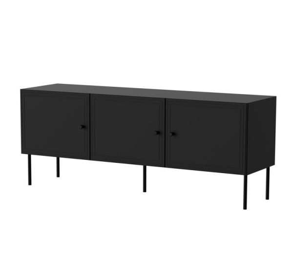 RTV 3D cabinet PALAZZO BIS 151x40x60 black matt