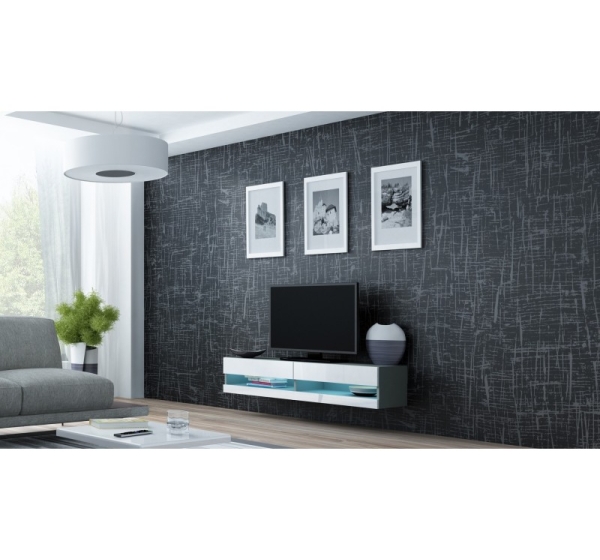 Cama TV stand VIGO NEW 30/140/40 grey/white gloss