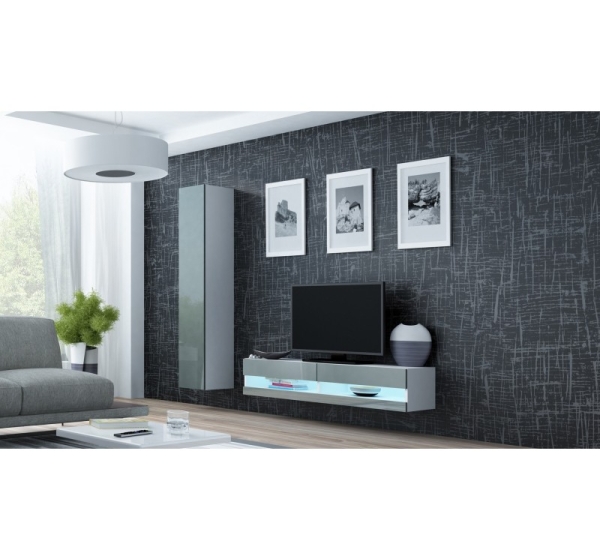 Cama TV stand VIGO NEW 30/140/40 white/grey gloss