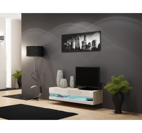Cama TV stand VIGO NEW 30/140/40 sonoma/white gloss