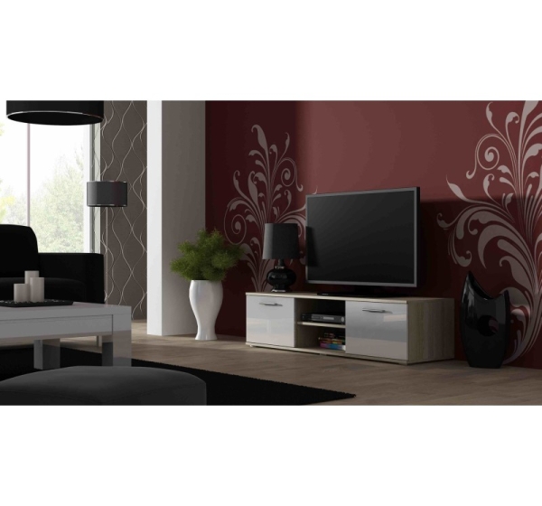 Cama TV stand SOHO 140 sonoma oak/white gloss