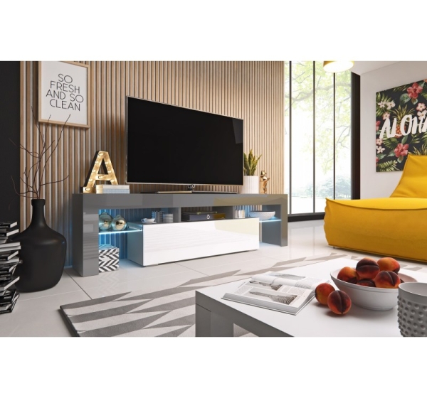 Cama TV stand TORO 158 grey/white gloss