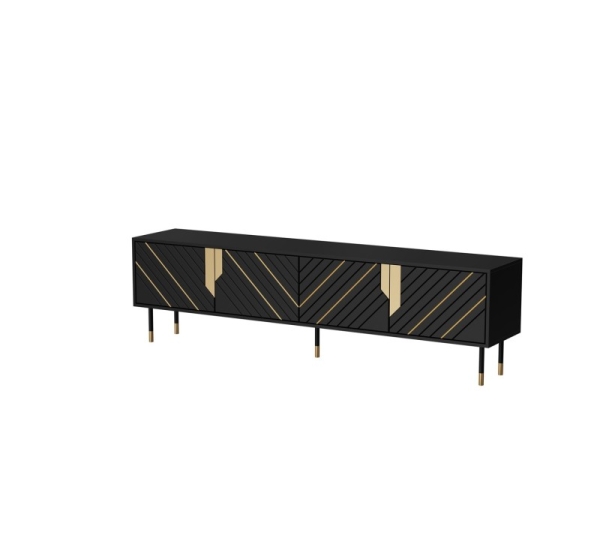 Cama 4D MOUNTAIN TV cabinet 204x40x55 black + gold