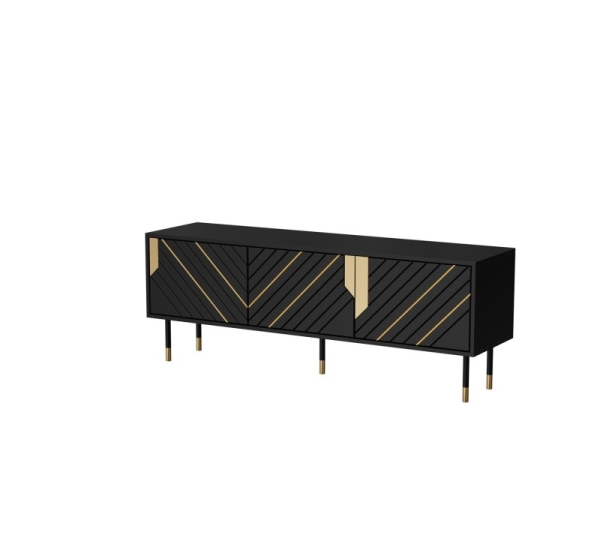 Cama 3D MOUNTAIN TV cabinet 154x40x55 black + gold