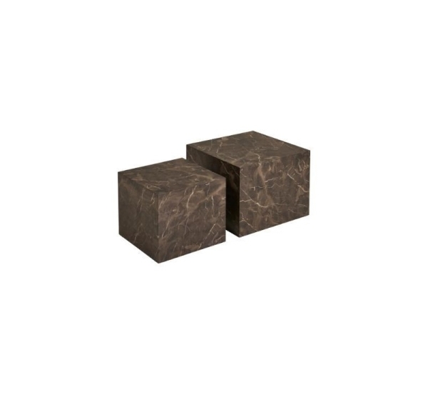 COFFEE TABLE BROWN SET 40X40X36 50X50X40