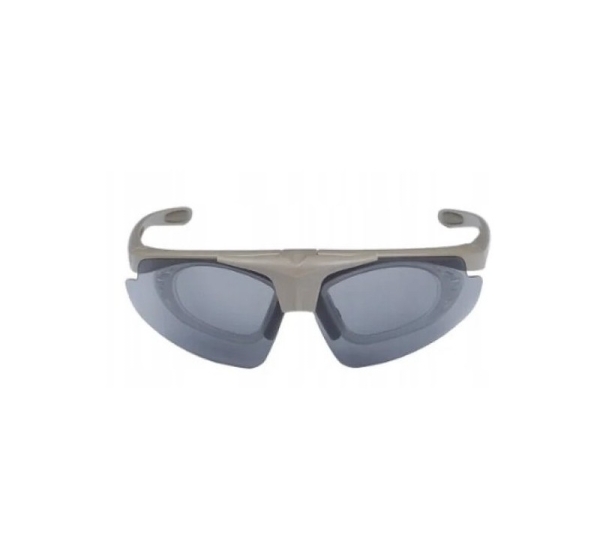 Wosport Tan shooting glasses - 3 interchangeable visors, strap