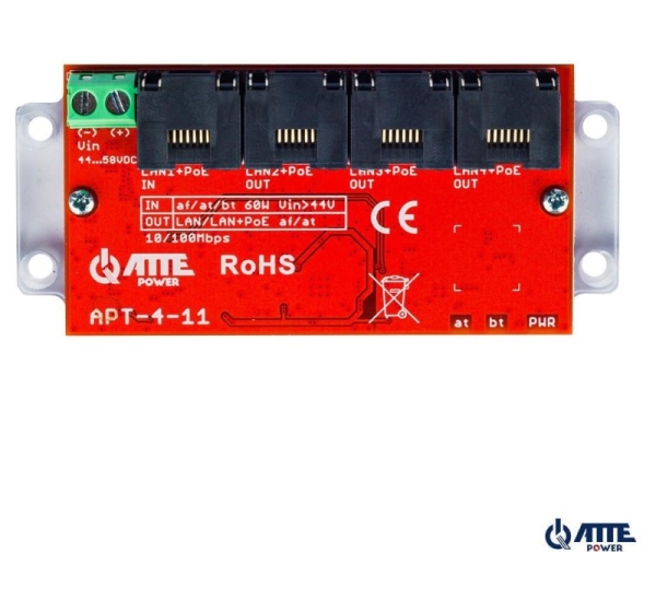 ATTE APT-4-11 PoE Switch 4 Port 10/100Mbps, Extender