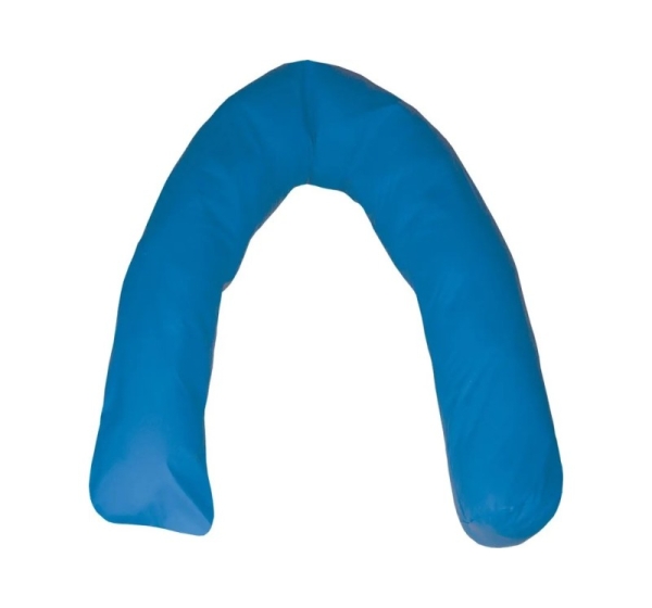 Bed positioning cushion U-crescent in silicone fibre Blue