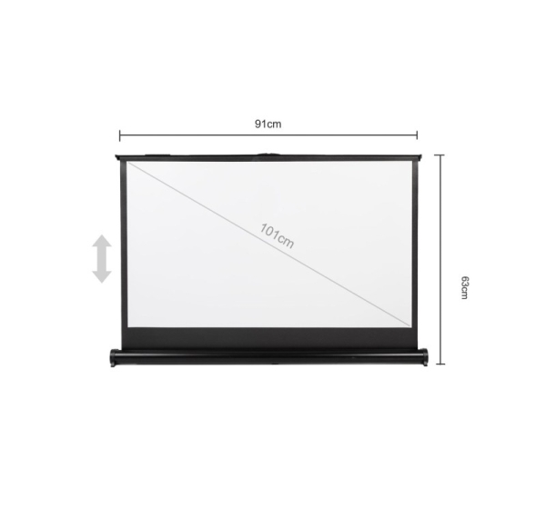 Maclean Portable Projection Screen Compact 40" 16:9 Free-Standing Office Cinema Matt White Home