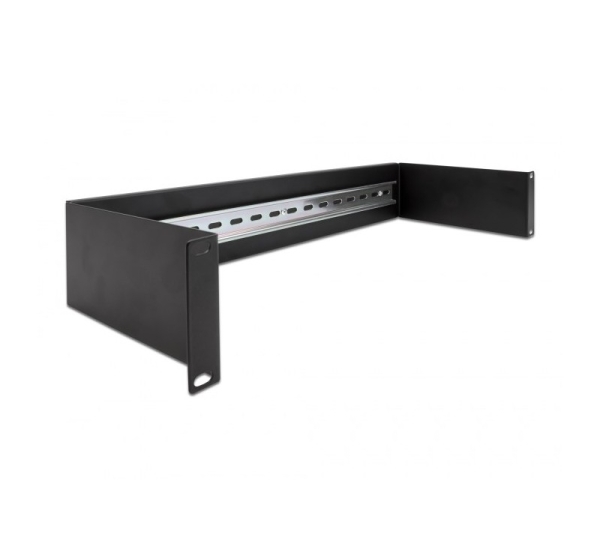 DeLOCK 19″ DIN rail Panel 2U black