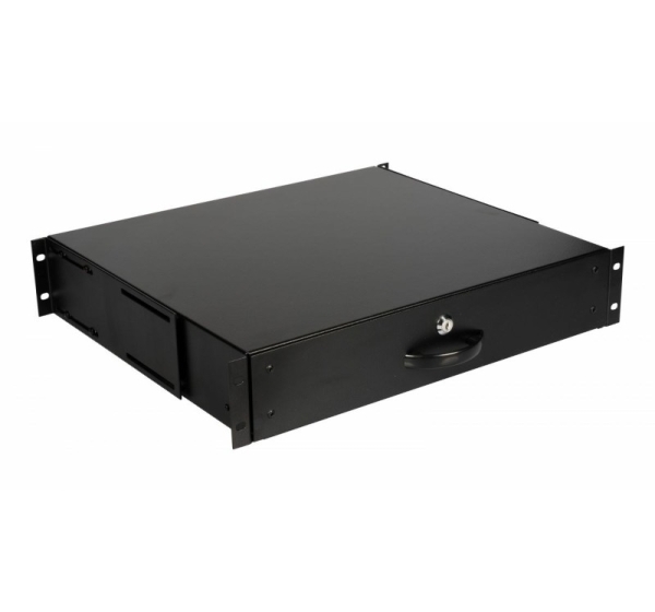 Equip Lockable Drawer 19', 2U, RAL9005 Black