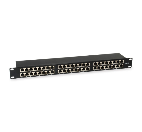 Equip 48-Port Cat.6 Shielded Patch Panel, Black