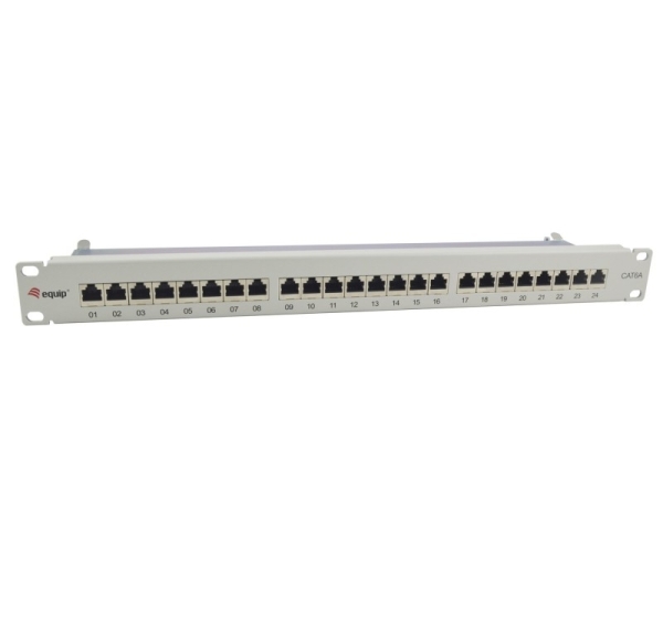 Equip 24-Port Cat.6A Shielded Patch Panel, Light Grey