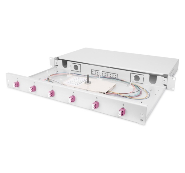 Digitus Fiber Optic Sliding Splice Box, 1U, Equipped, LC, OM4