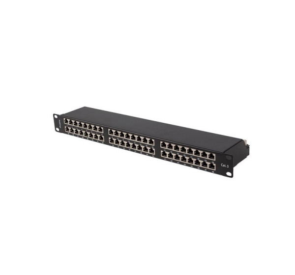 PATCH PANEL 48 PORT 1U 19" CAT.5E FTP SHIELDED BLACK LANBERG