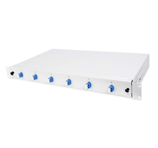 helos Fiber Optic 19" Breakout Box with 6x LC duplex, Single Mode