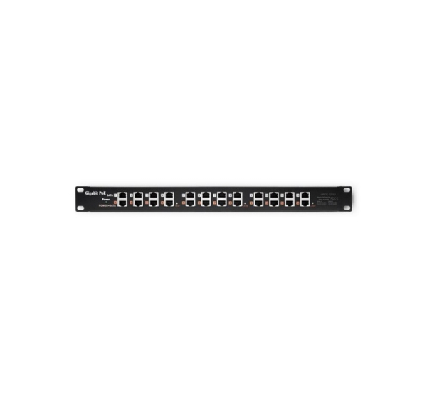 Qoltec 54478 Patch panel RACK | 12 ports | PoE | Black