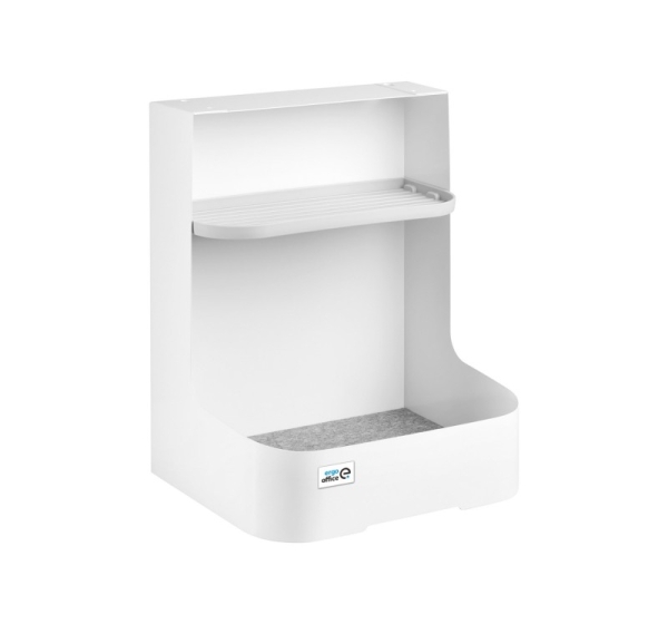 Ergo Office Under-Desk Storage Box / Organizer with Accessories Shelf, White, Max. 5kg, ER-442