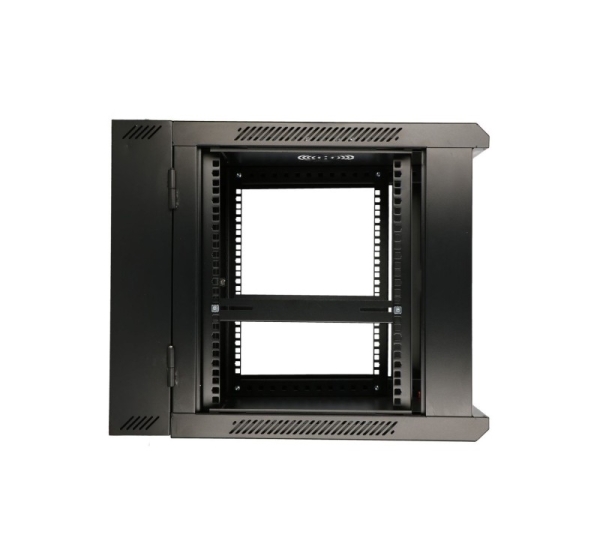 Extralink Rackmount cabinet 12U 600x600 AZH Black wall mounted, swing type